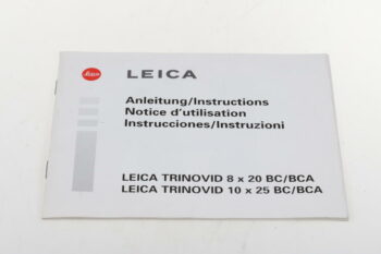 Leica Bedienungsanleitung für Trinovid 8x20 und 10x25 BC/BCA