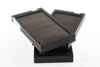 Gaumont Paris Holzkassetten für Glasplatten schwarz (10,5x20,3cm) - 3 Stück