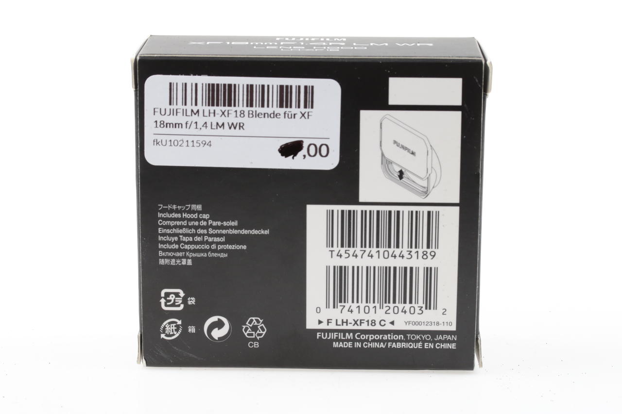 FUJIFILM LH-XF18 Blende für XF 18mm f/1,4 LM WR