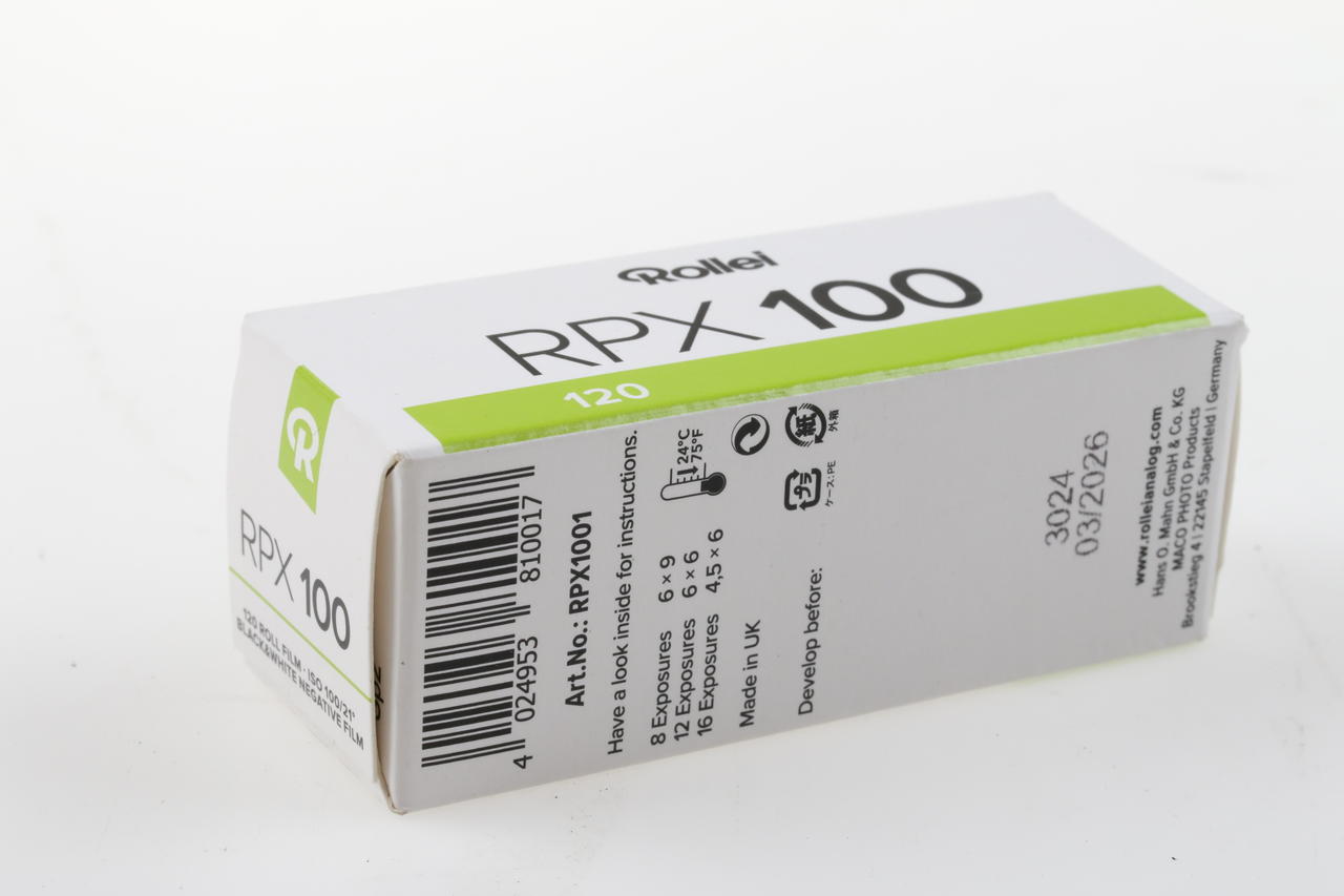 Rollei RPX 100 120 Rollfilm SW Film - Ablauf 03/26