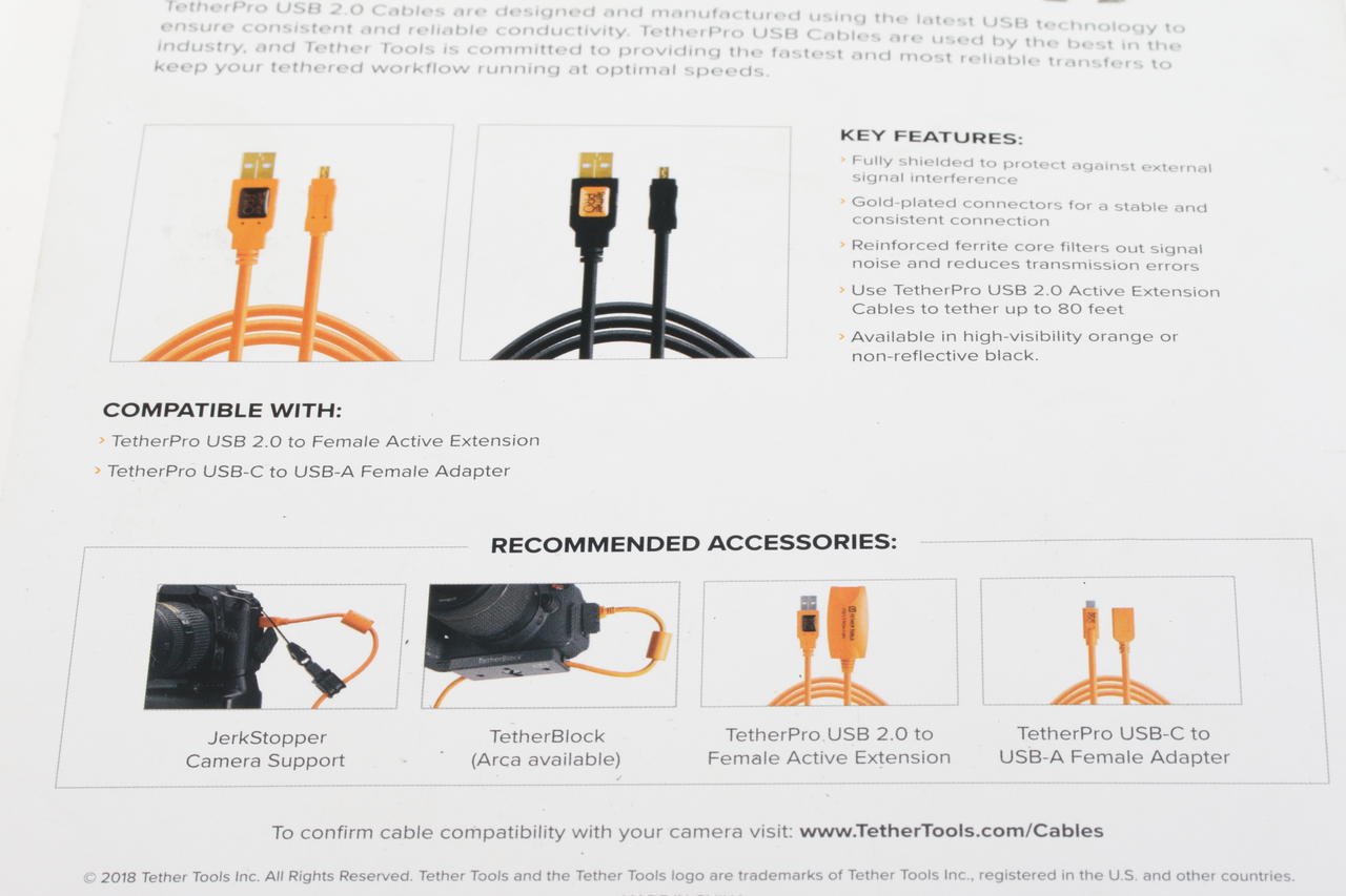 Tether Tools Teter Pro USB 2.0 auf Mini B 8-Pin