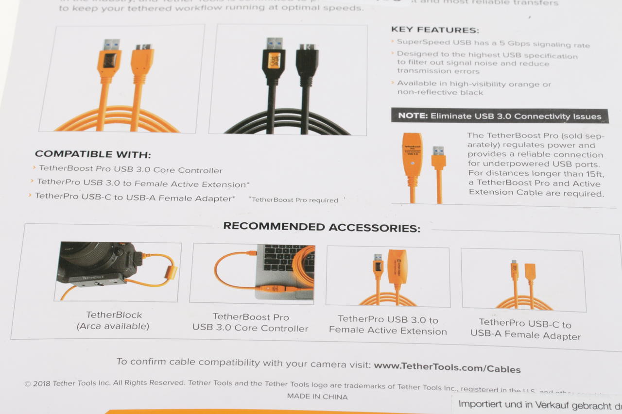 Tether Tools Teter Pro USB auf Micro-B Orange