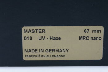 B+W UV Haze 1x (010) MRC Master Filter 67mm