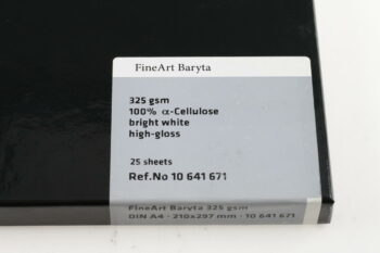 Hahnemühle FineArt Baryta 325g bright white high-gloss A4 25 Blatt
