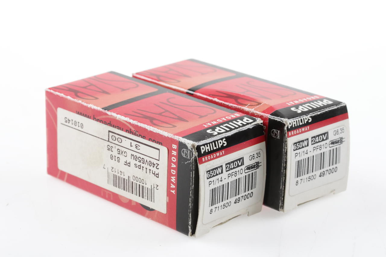 Philips 240v 650W Halogenlampe PF810 P1/14 G6.35 - 2 Stück