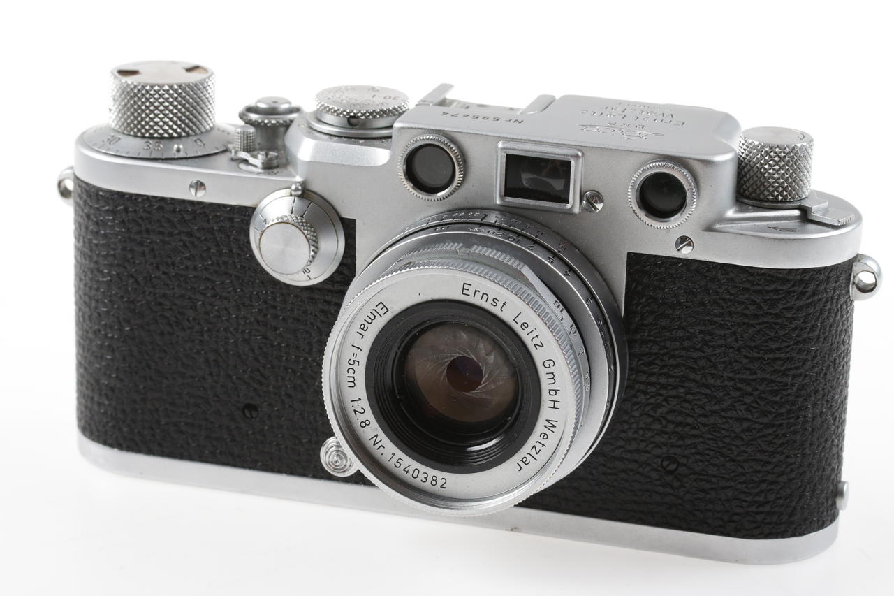Leica IIIf Sucherkamera mit Elmar 5cm f/3,5 Red Scale (1951/52) - #595474
