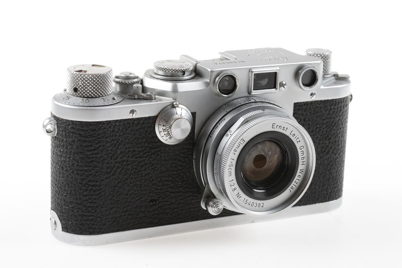 Leica IIIf Sucherkamera mit Elmar 5cm f/3,5 Red Scale (1951/52) - #595474