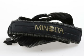 Minolta Tragegurt schwarz mit goldener Aufschrift