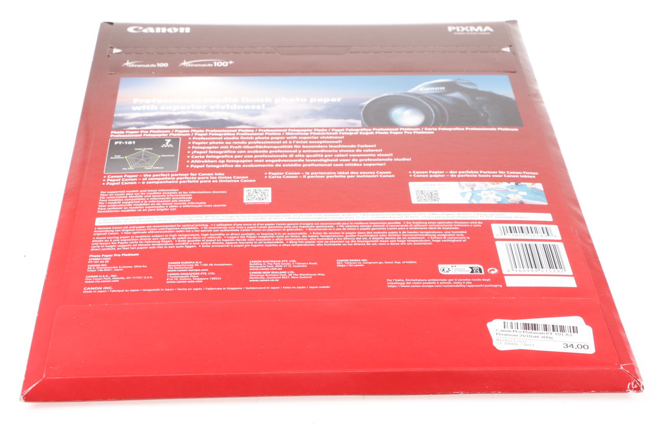 Canon Pro Platinum PT-101 A3 Premium 20 Blatt 300g