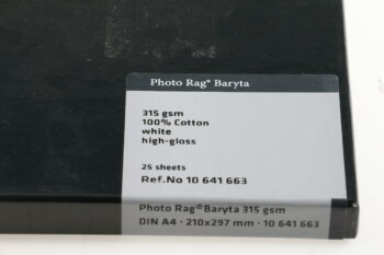 Hahnemühle PhotoRag Baryt A4 315 gsm. 25 Bl.