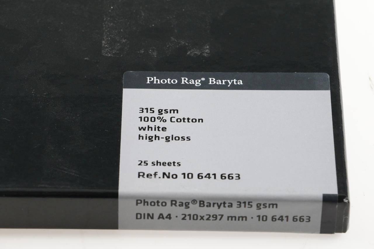 Hahnemühle PhotoRag Baryt A4 315 gsm. 25 Bl.