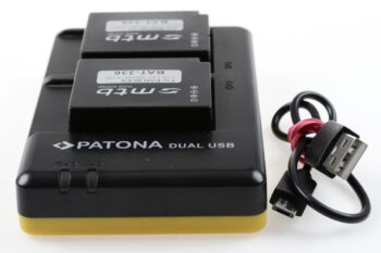 Pantona Ladegerät für Panasonic BL-E9 Akku mit 2x Akku