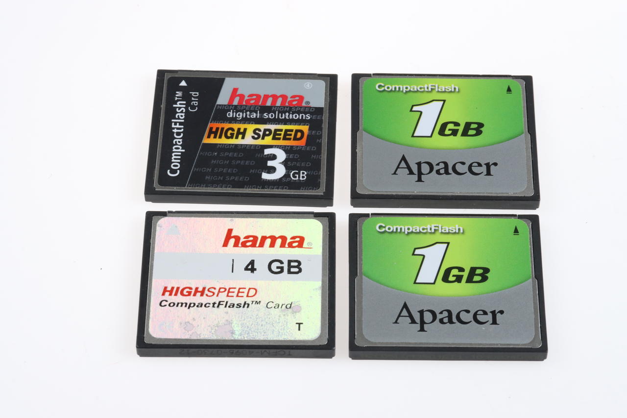 CF-Karte / 2x 1GB, 1x 3GB 1x 4GB - (4 Karten)