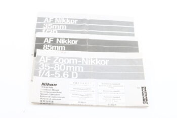 Nikon Diverse Anleitungen für Objektive AF Nikkor