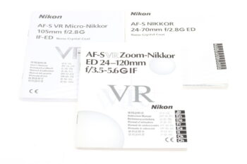 Nikon Diverse Anleitungen für Objektive AF Nikkor