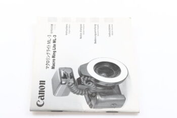 Canon Macro Ring Lite ML-3 Bedienungsanleitung