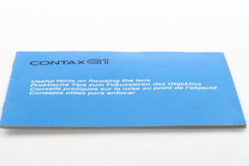 Contax G1 Gebrauchsanweisung (En/De/Fr/Es)