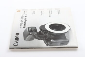 Canon Macro Ring Lite ML-3 Bedienungsanleitung