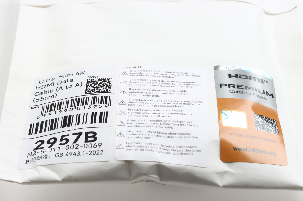 SmallRig 2957B Ultra Slim 4K HDMI 2.0 Kabel 55 cm Typ A zu Typ A