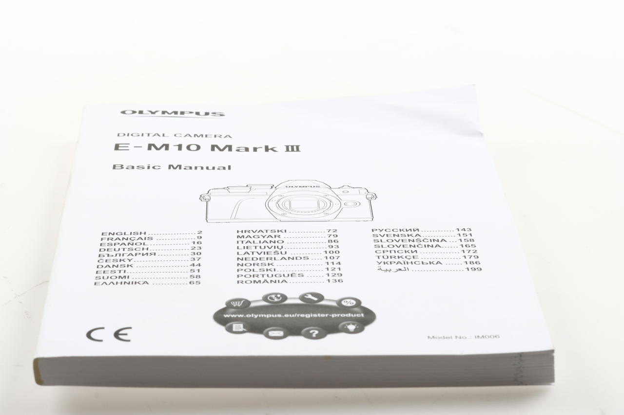 Olympus E-M10 Mark III Digital Camera Basic Manual (mehrsprachig)
