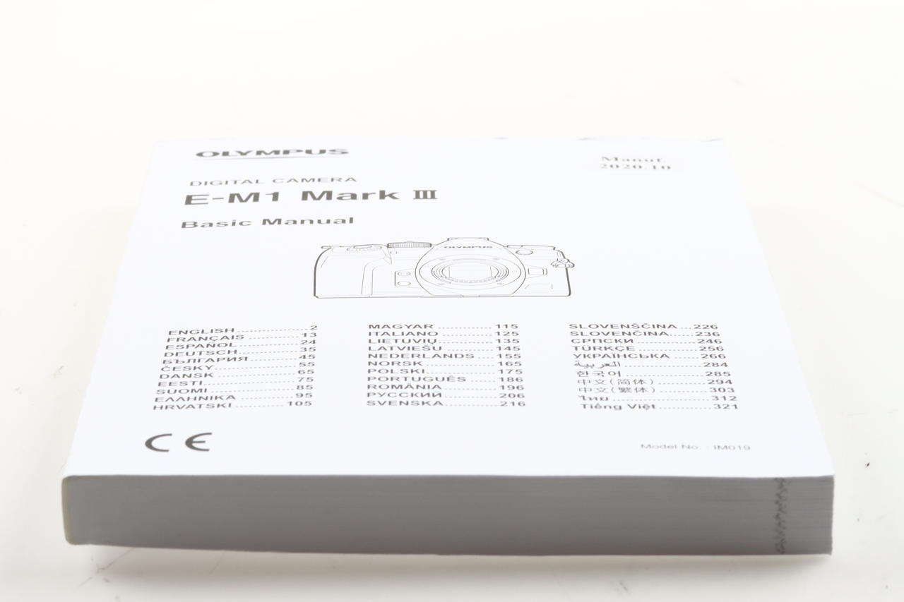 Olympus E-M1 Mark III Digital Camera Basic Manual (mehrsprachig)