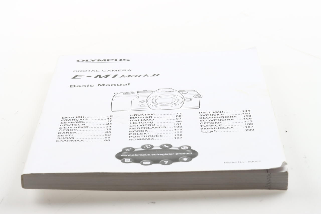 Olympus E-M1 Mark II Digital Camera Basic Manual (mehrsprachig)