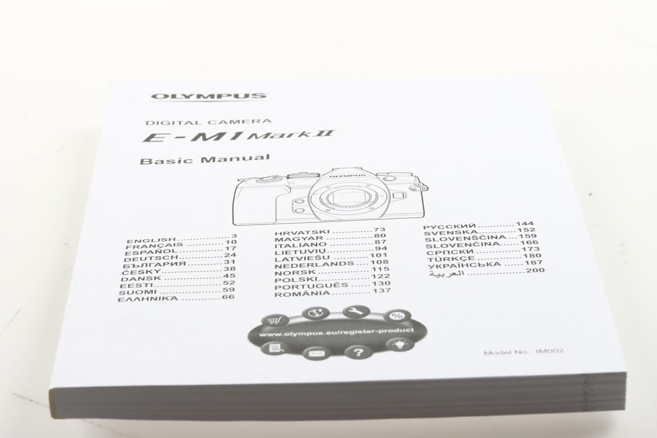 Olympus E-M1 Mark II Digital Camera Basic Manual (mehrsprachig)