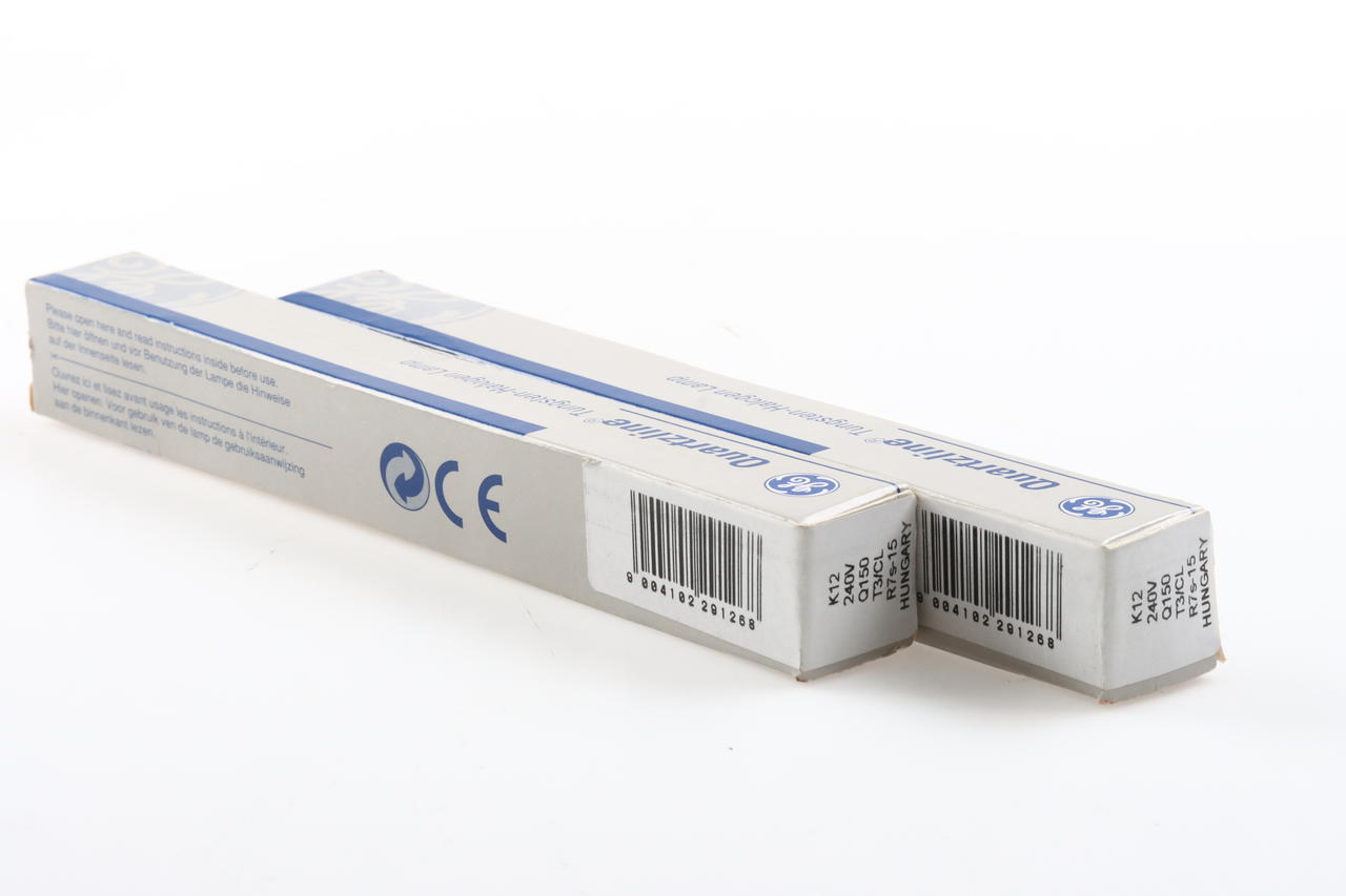 GE K12 Halogen Lampe T3/CL 240V 150W 2 Stück