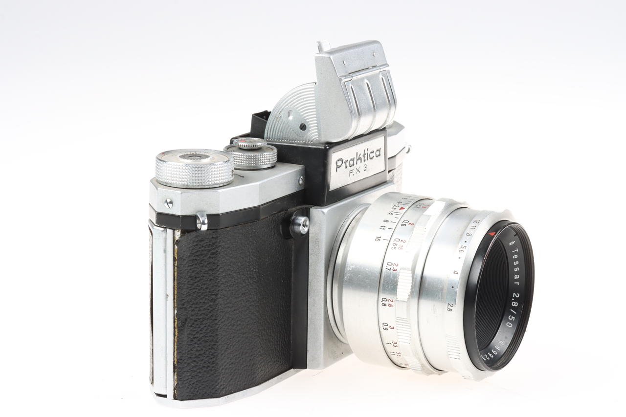 Praktica FX Gehäuse mit Tessar 50mm f/3,5 Export Objektiv - #328906